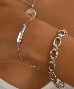 Astridandmiyu Etched ID Bracelet In Silver 15 Astridandmiyu Etched ID Bracelet In Silver