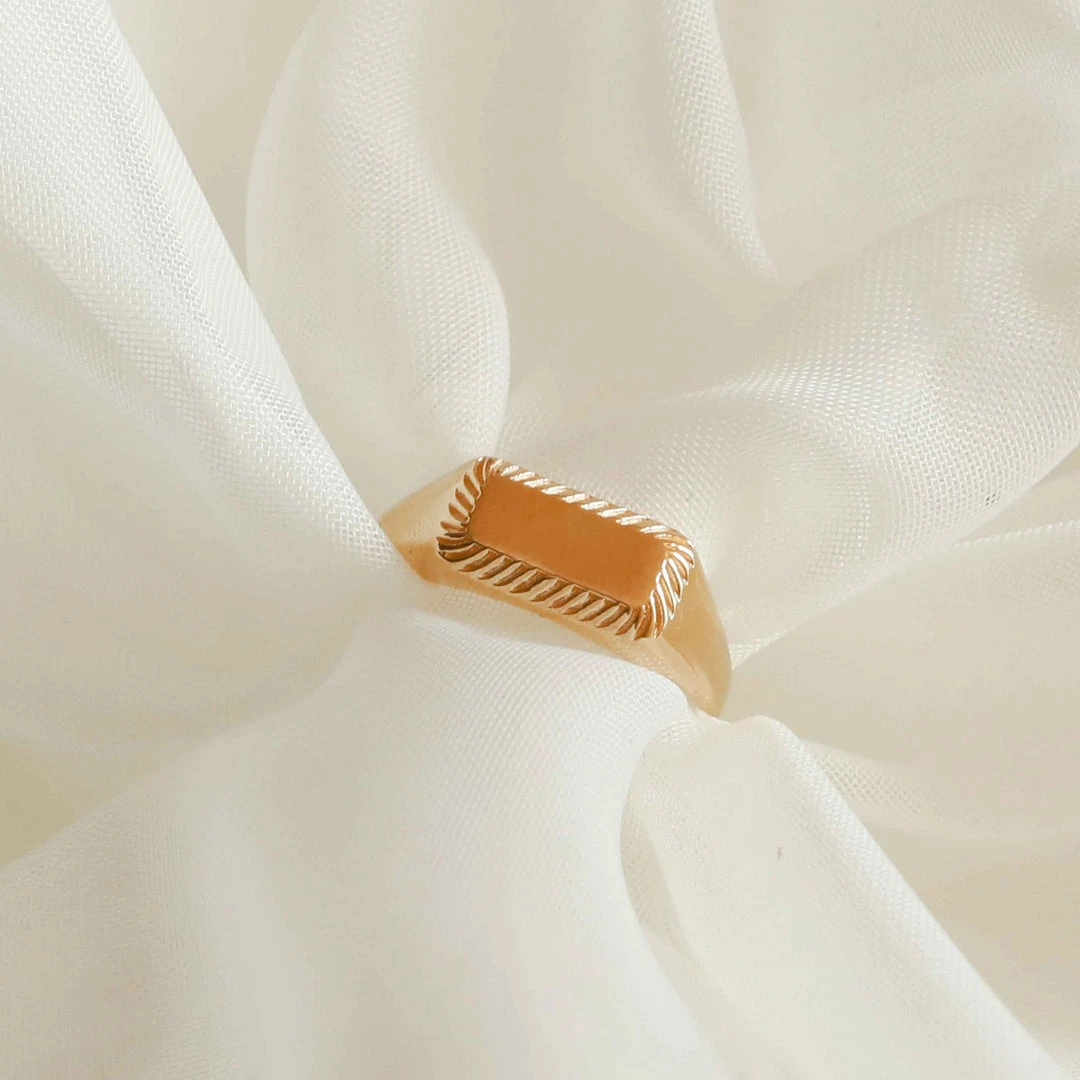 Astridandmiyu Etched Signet Ring In Gold 5 Astridandmiyu Etched Signet Ring In Gold