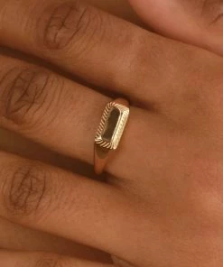 Astridandmiyu Etched Signet Ring In Gold 9 Astridandmiyu Etched Signet Ring In Gold