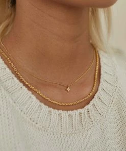 Astrid & Miyu Rope Chain Necklace In Gold