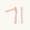 Astrid & Miyu Sale Ethereal Chain Stud Earrings In Rose Gold