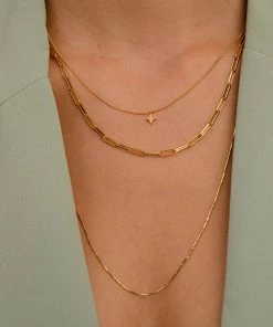 Astrid & Miyu Sale Fine Bar Chain 55cm In Gold