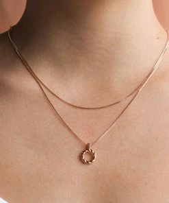 Astrid & Miyu Fine Box Chain 40cm In Rose Gold Sale