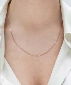 Astrid & Miyu Fine Box Chain 55cm In Rose Gold 10 Astrid & Miyu Fine Box Chain 55cm In Rose Gold