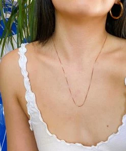 Astrid & Miyu Fine Box Chain 55cm In Rose Gold