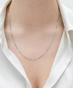 Astrid & Miyu Fine Box Chain 55cm In Silver