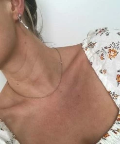 Astrid & Miyu Fine Twist Chain 40cm In Silver