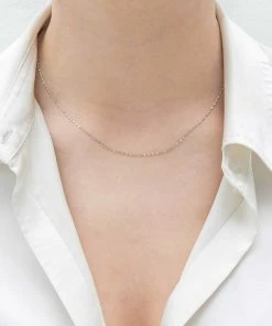 Astrid & Miyu Fine Twist Chain 40cm In Silver