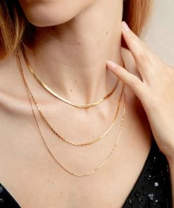 Astrid & Miyu Sale Fine Bar Chain 55cm In Gold