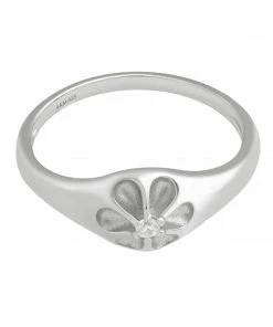 Astridandmiyu Flora Signet Ring In Silver Sale