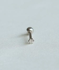 Astridandmiyu Best Sellers Flora Tiny Barbell In Silver