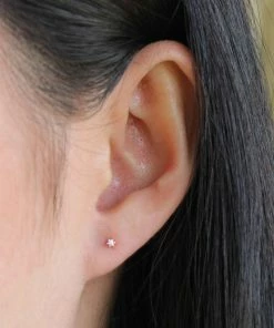 Astridandmiyu Earrings Flora Tiny Barbell In Rose Gold 9 Astridandmiyu Earrings Flora Tiny Barbell In Rose Gold