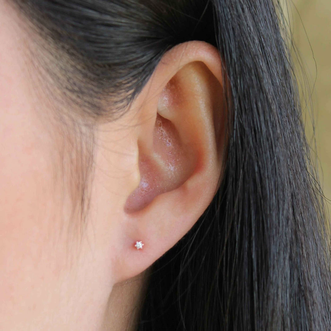 Astridandmiyu Earrings Flora Tiny Barbell In Rose Gold 6 Astridandmiyu Earrings Flora Tiny Barbell In Rose Gold