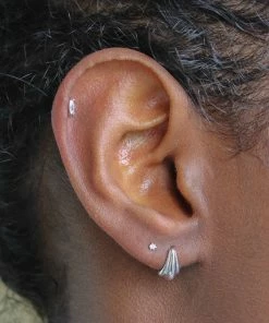 Astridandmiyu Best Sellers Flora Tiny Barbell In Silver