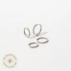 Astrid & Miyu Earrings White Topaz Hoop Stacking Set In Solid White Gold