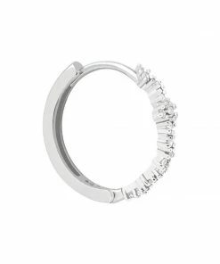 Astrid & Miyu Earrings Crystal Hoop 11.5mm In Silver