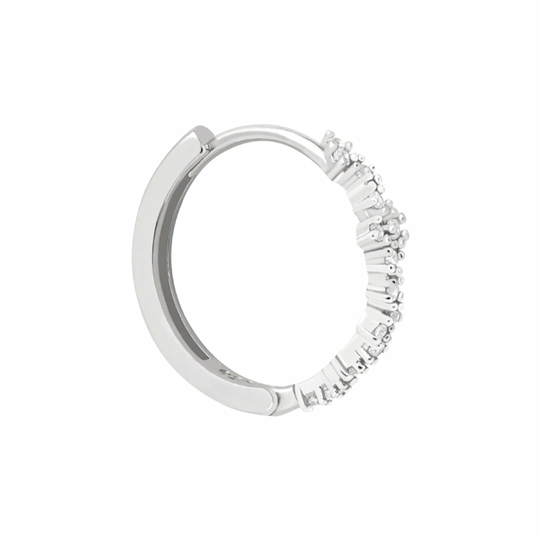 Astrid & Miyu Earrings Crystal Hoop 11.5mm In Silver 3 Astrid & Miyu Earrings Crystal Hoop 11.5mm In Silver