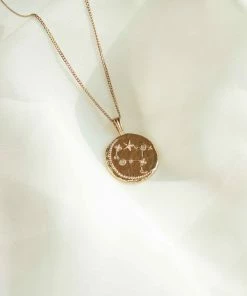 Astrid & Miyu Zodiac Necklaces Gemini Zodiac Pendant Necklace In Gold 14 Astrid & Miyu Zodiac Necklaces Gemini Zodiac Pendant Necklace In Gold