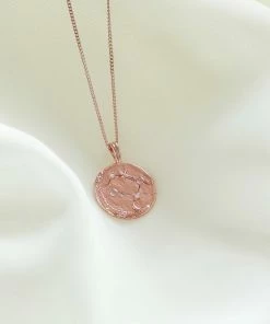 Astrid & Miyu Gemini Zodiac Pendant Necklace In Rose Gold