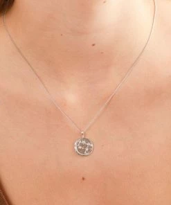 Astrid & Miyu Gemini Zodiac Pendant Necklace In Silver Zodiac Necklaces