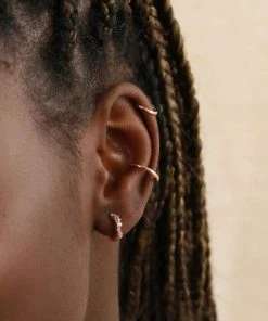 Astrid & Miyu Sale Gleam Crystal Huggies In Rose Gold