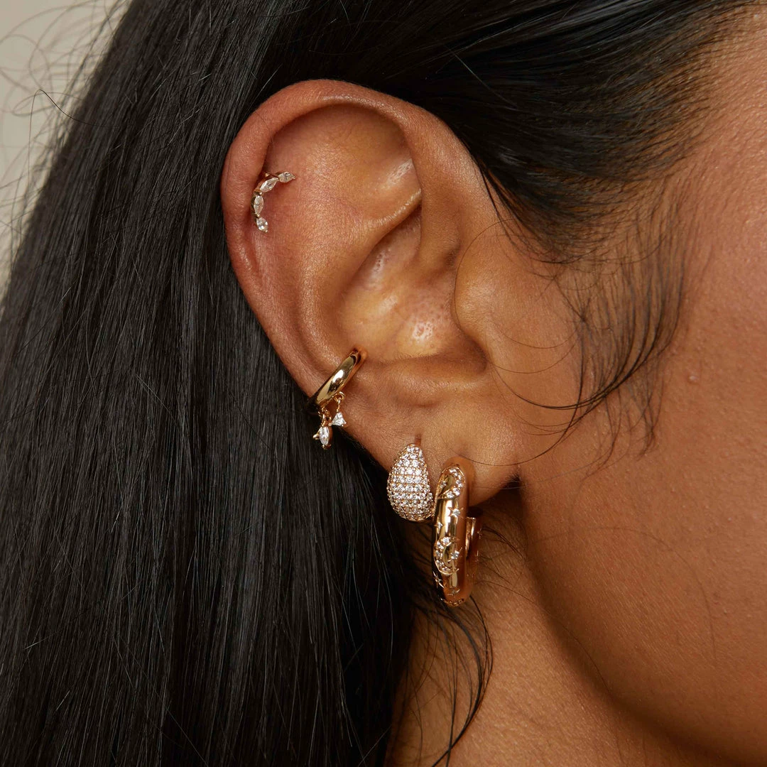 Astrid & Miyu Elysian Crystal Ear Cuff In Gold 4 Astrid & Miyu Elysian Crystal Ear Cuff In Gold