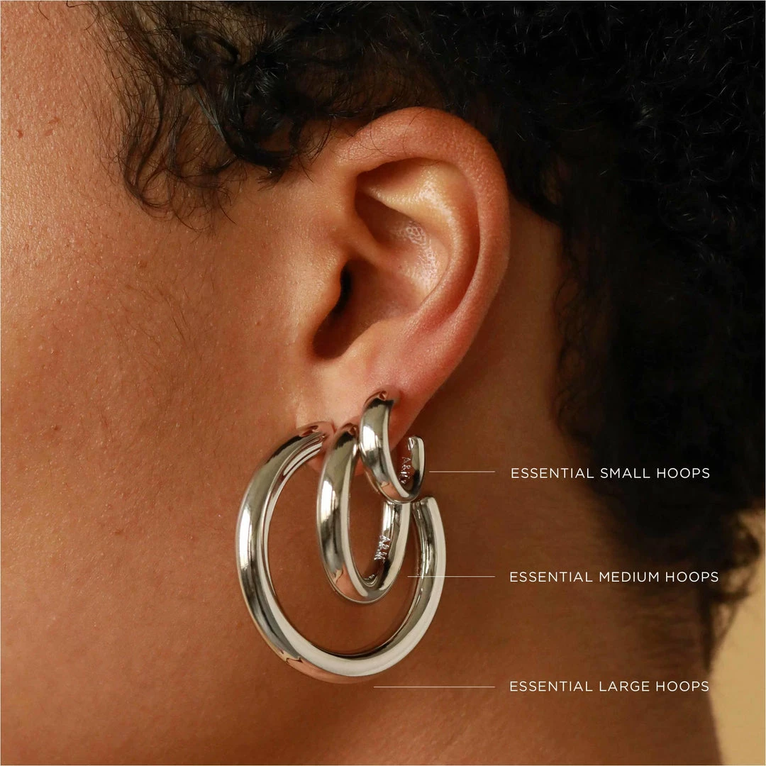 Astrid & Miyu Essential Small Hoops In Silver 6 Astrid & Miyu Essential Small Hoops In Silver