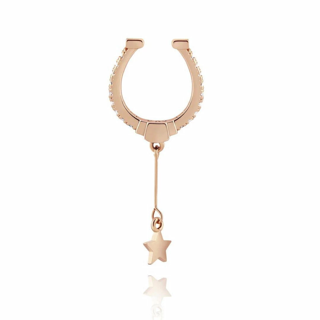 Astridandmiyu Horseshoe Ear Cuff In Rose Gold 3 Astridandmiyu Horseshoe Ear Cuff In Rose Gold