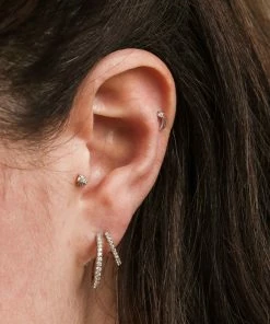 Astridandmiyu Sunbeam Crystal Barbell In Silver