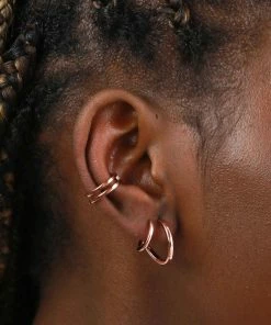 Astrid & Miyu Earrings Illusion Hoops In Rose Gold 6 Astrid & Miyu Earrings Illusion Hoops In Rose Gold