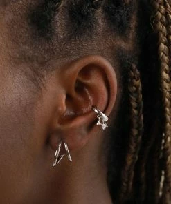 Astrid & Miyu Earrings Illusion Hoops In Silver 5 Astrid & Miyu Earrings Illusion Hoops In Silver