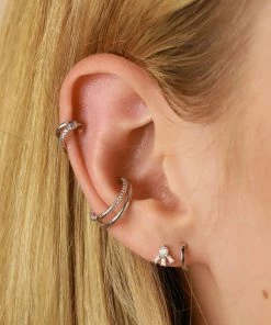 Astrid & Miyu Illusion Rope Hoop 11.5mm In Silver Earrings