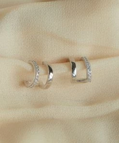 Astrid & Miyu Illusion Stud Earrings In Silver