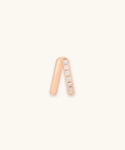 Astrid & Miyu Illusion Crystal Hoop 6.5mm In Rose Gold Earrings