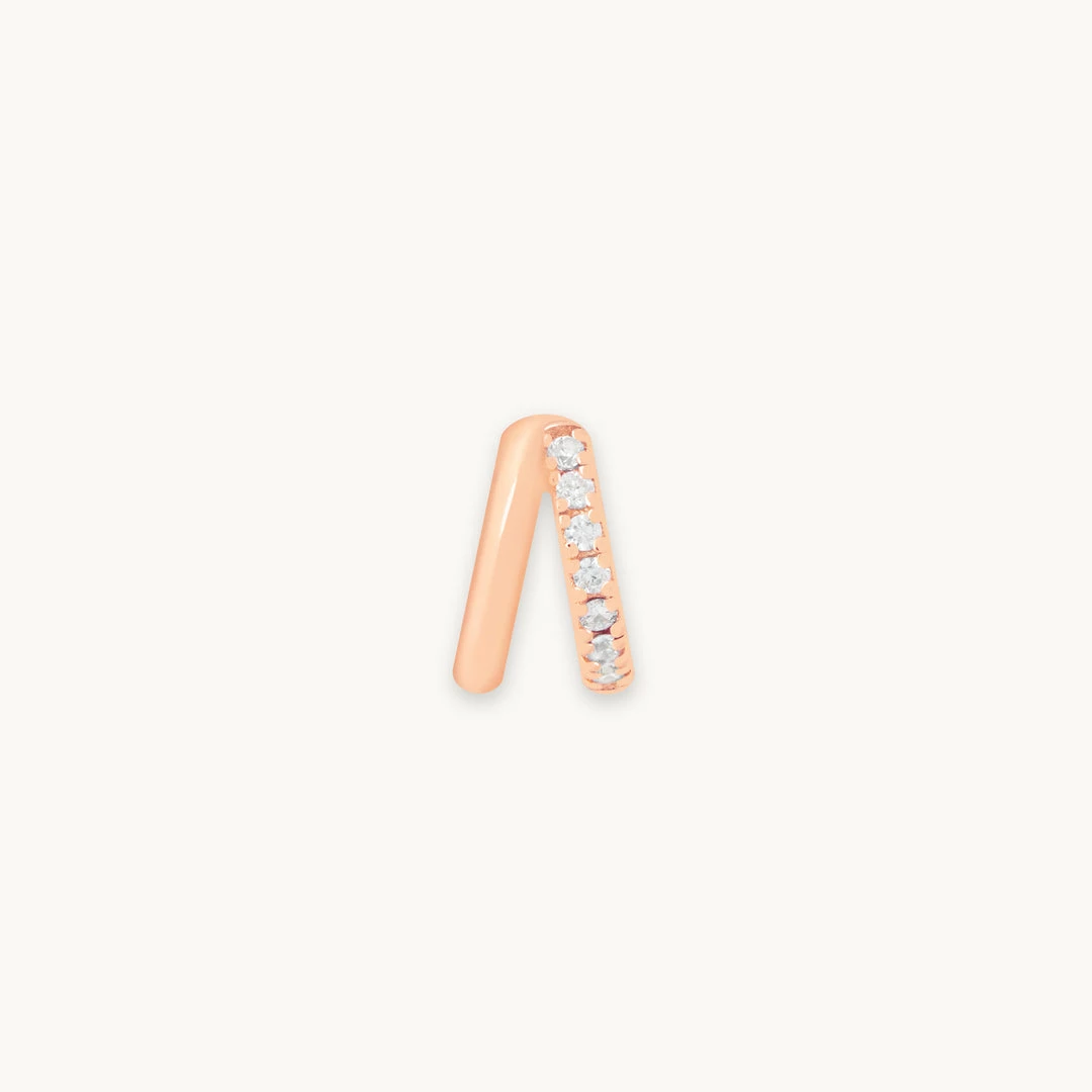 Astrid & Miyu Illusion Crystal Hoop 6.5mm In Rose Gold Earrings 3 Astrid & Miyu Illusion Crystal Hoop 6.5mm In Rose Gold Earrings