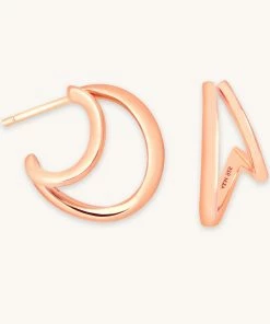 Astrid & Miyu Earrings Illusion Hoops In Rose Gold