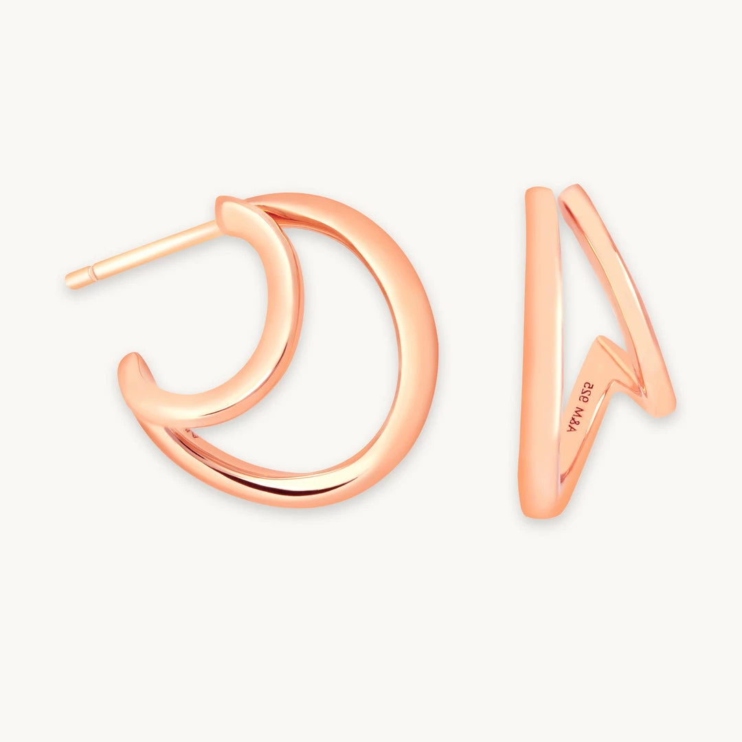 Astrid & Miyu Earrings Illusion Hoops In Rose Gold 3 Astrid & Miyu Earrings Illusion Hoops In Rose Gold