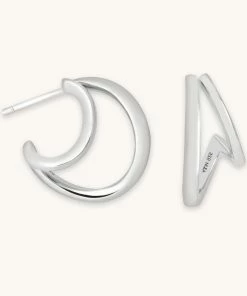 Astrid & Miyu Earrings Illusion Hoops In Silver