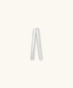 Astrid & Miyu Illusion Rope Hoop 11.5mm In Silver Earrings