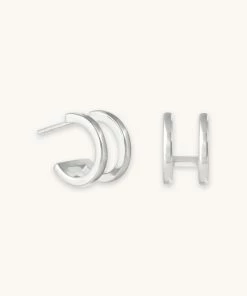 Astrid & Miyu Illusion Simple Stud Earrings In Silver