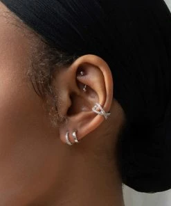 Astrid & Miyu Illusion Stud Earrings In Silver