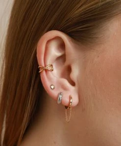 Astrid & Miyu Earrings Infinite Ear Cuff In Gold