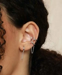 Astrid & Miyu Earrings Infinite Ear Cuff In Silver