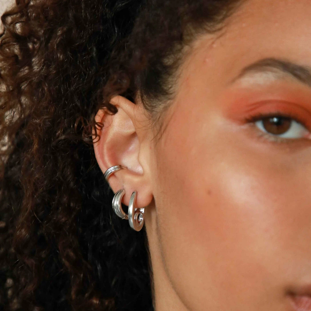 Astrid & Miyu Sale Infinite Hoops In Silver 4 Astrid & Miyu Sale Infinite Hoops In Silver