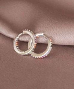 Astridandmiyu Iridescent Hoops In Silver Earrings 8 Astridandmiyu Iridescent Hoops In Silver Earrings