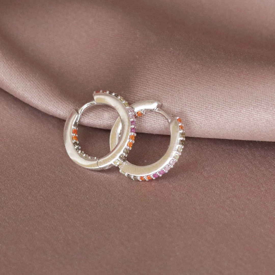 Astridandmiyu Iridescent Hoops In Silver Earrings 5 Astridandmiyu Iridescent Hoops In Silver Earrings