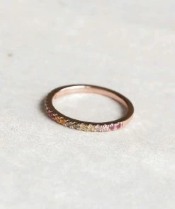 Astridandmiyu Rings Iridescent Ring In Rose Gold