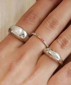 Astridandmiyu Iridescent Ring In Silver