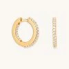Astrid & Miyu Best Sellers Iridescent Crystal Hoops In Gold 1 Astrid & Miyu Best Sellers Iridescent Crystal Hoops In Gold