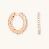 Astrid & Miyu Iridescent Crystal Hoops In Rose Gold